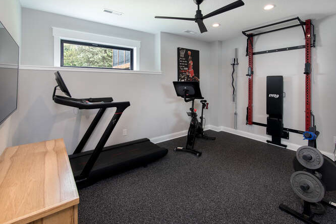 Black Carpet in Home Gym